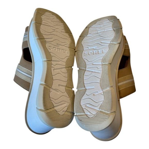SOREL Joanie III Slide Sandals in Neutral Beige White Platforms Comfort Size 8.5 - Picture 10 of 16